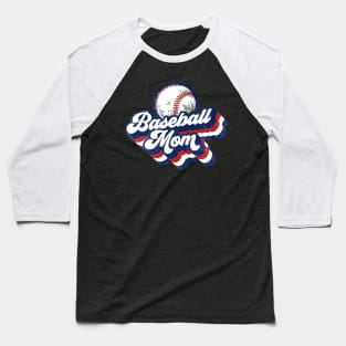 Retro Baseball Mom Red White Blue Baseball T-Shirt